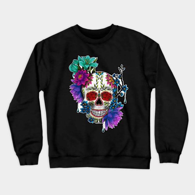 Sugar skull Crewneck Sweatshirt by DarkHorseBailey